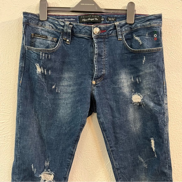 Philipp Plein super straight cut distressed jeans - Picture 3 of 12